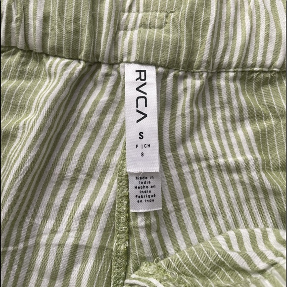 RVCA green and white striped shorts - Picture 3 of 4